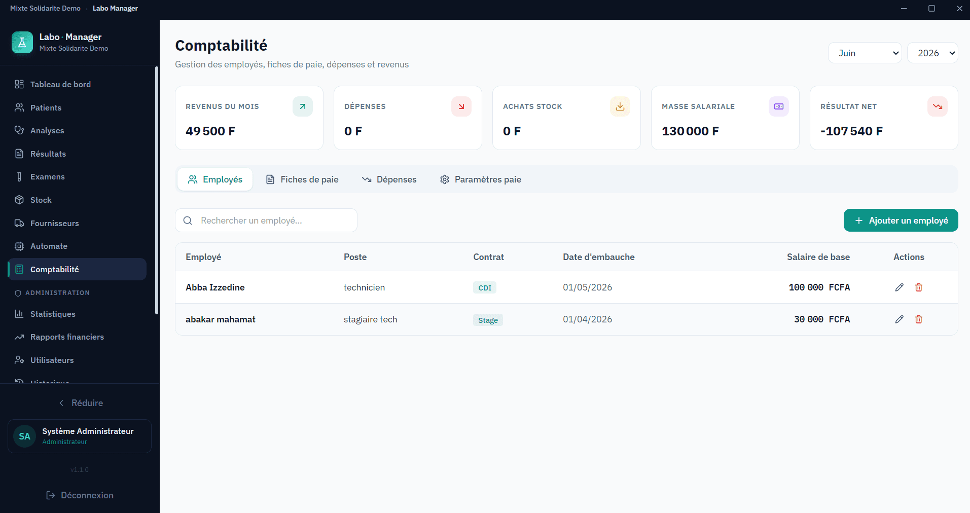 LaboManager - comptabilité et gestion financière